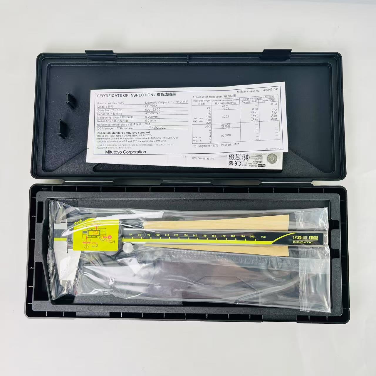 Mitutoyo 500-152-30 CD-20AX デジタルキャリパー 0-200mm 測定 精度0.02mm