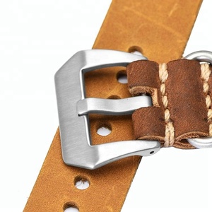 22mm Zulu <span class=keywords><strong>Nato</strong></span> En <span class=keywords><strong>Cuir</strong></span> Italien à Grain <span class=keywords><strong>Bracelet</strong></span> de Montre - Product Image 4