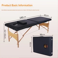 Table de massage pliable portable Chenman en bois de bouleau renforcé, légère, avec sac de transport, design moderne pour salon de beauté, spa à domicile