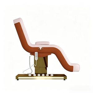 Pink Gold <b>Electric</b> Massage <b>Table</b> Salon Bed Upholstered Beauty Treatment Chair Adjustable Stainless Steel Base - Product Image 2