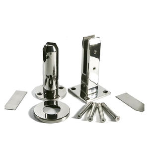 Supports de fixation au sol pour verre, en acier inoxydable, carrés, modernes, pour escaliers, balcons et clôtures HL - Product Image 5