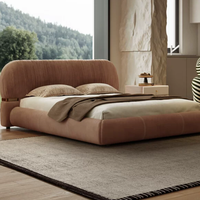 Lits capitonnés de luxe, design moderne en tissu italien, vente en gros d'usine, ensemble de meubles de chambre à coucher, lit king-size de luxe moderne