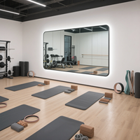 Großer Fitness-LED-Spiegel in Übergröße - Wandspiegel für Yoga- und Tanzstudios - LED-Spiegel