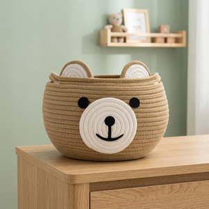Cute Bear Shaped <b>Rope</b> <b>Storage</b> <b>Basket</b> for Children's Toy <b>Storage</b> and Room Decoration - Product Image 4