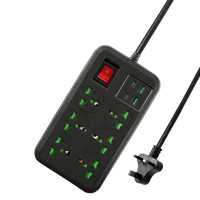 Enchufe Multifuncional DENIXI - USB + PC con Interruptor, Enchufe Múltiple Universal (Estándares de EE. UU., UE, Reino Unido)