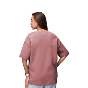 T-shirt ample en coton interlock uni pour femme, col rond, coupe décontractée, respirant, tricot doux, taille S-XXXL - Product Image 2