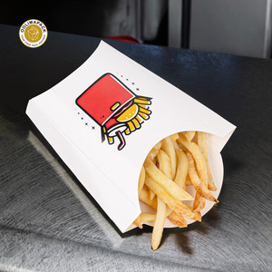 Caja de cartón en forma de cono para patatas fritas con logotipo personalizado OOLIMA, detalle de lámina en relieve compensada para embalaje de alimentos para llevar - Product Image 2