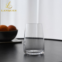 Verres à vin sans pied en cristal soufflé à la main, ovales, transparents, sans plomb, réutilisables, 470 ml, compatibles lave-vaisselle, pour la maison et les mariages