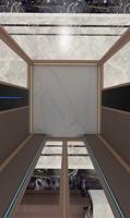 Ascensore Residenziale Moderno Fareo FLA-G180D Oro Rosa 180° Panoramico per Villa con Soffitto Stellato e Pavimento in Marmo, Senza Ingranaggi, AC