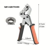 Pince à œillets portative en acier inoxydable avec poignée en plastique pour l'installation de trous de 6 mm/10 mm – Kit de pince à rivets pour œillets et trous d'aération