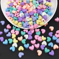 100 perles en acrylique en forme de grand cœur à grand trou, perles lâches pour la fabrication de bijoux, bracelets, colliers, boucles d'oreilles, porte-clés