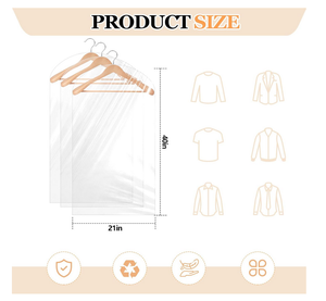 Sac de vêtement en <span class=keywords><strong>plastique</strong></span> PE-BD PE-HD transparent personnalisé à prix bon marché sur rouleau pour l'emballage des costumes vêtement - Product Image 3