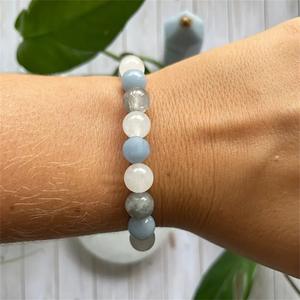 8mm <span class=keywords><strong>Angelite</strong></span> Blanc Jade Bracelet pour Femmes Naturel Guérison Cristal Amitié Charme Pierre Précieuse pour Cadeau - Product Image 3