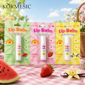 ลิปบาล์มกันแดดผลไม้ 5 กรัม ยี่ห้อ KORMESIC รสแตงโม สตรอว์เบอร์รี วานิลลา วิตามินอี บำรุงริมฝีปาก ป้องกันแสงแดด SPF 50 ฮาลาล รับผลิตแบบ OEM - Product Image 1