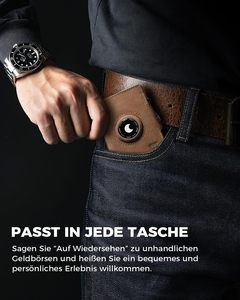 <span class=keywords><strong>Portafoglio</strong></span> THUMBS-UP da uomo in vera pelle di lusso con blocco RFID, sottile, vintage, a tre ante, <span class=keywords><strong>porta</strong></span> <span class=keywords><strong>carte</strong></span> per 10 <span class=keywords><strong>carte</strong></span>, scomparto portamonete, compatibile con AirTag. - Product Image 3