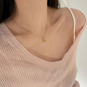 Dylam High <b>Top</b> Jewelry Manufacturer 925 <b>Silver</b> 14K Gold Plated Link <b>Chain</b> Pretzel Bread Pendant Necklace for Women Daily Wear - Product Image 3