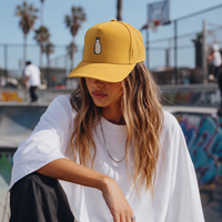 Casquette de golf 5 panneaux personnalisable avec broderie OEM, faible MOQ, en coton premium, avec corde, boucle réglable, style rétro, unisexe