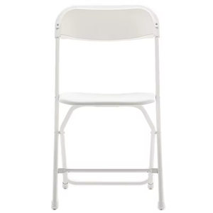 Precio bajo Apilable Jardín al aire libre Boda Metal Parte posterior plana Silla plegable de plástico blanco Evento de boda - Product Image 2