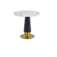 Usine directe en acier inoxydable Table à manger pieds en métal avec marbre artificiel bureau Restaurant café hôtel Table basse