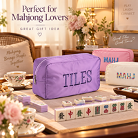 Sac de rangement personnalisé pour tuiles de mahjong avec logo brodé, étui de transport portable pour mahjong américain, OEM ODM, plusieurs couleurs