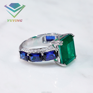 Bague personnalisée sur mesure, bague émeraude plaquée or, argent sterling 925, taille coussin/marquise, cadeau pour femme, bague tendance, la plus populaire - Product Image 4