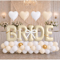 Ballons lettres blancs de qualité supérieure pour décorations de table, enterrement de vie de jeune fille, fête prénuptiale, ensemble de ballons décoratifs, vente en gros