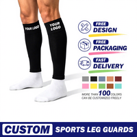 Chaussettes de football sans pieds personnalisées pour hommes, manchon de compression pour mollets, protège-jambes, chaussettes de sport en nylon pour la vente en gros