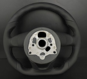 Volant de voiture sport personnalisé S-Line à fond plat en cuir perforé pour Audi A3 A4 <span class=keywords><strong>A5</strong></span> A6 A7 A8 Q3 Q5 Q7 Série R/RS - Product Image 2
