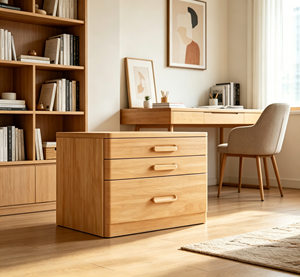 Modern Solid Wood <b>Storage</b> Cabinet 3 Drawers Scandinavian Design Living Room Furniture - Product Image 6