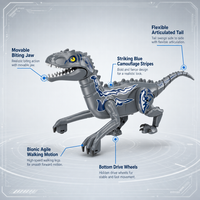 Mainan Dinosaurus RC K40-2 Isi Ulang Grosir, Robot Velociraptor Elektronik Pintar untuk Anak Laki-laki
