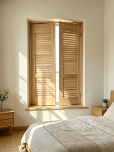 Modern Horizontal Wooden Plantation Shutter Matte Finish Minimalist Design for Home Office Rectangle Shape Manual Operation - Product Image 6