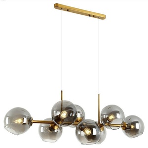 Lustre suspendu en <span class=keywords><strong>verre</strong></span> et fer doré de style nordique, design industriel créatif et unique, luminaire LED <span class=keywords><strong>pour</strong></span> salon et salle à manger - Product Image 5