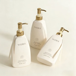 YUERUI Flacon vide de luxe pour lotion corporelle avec <span class=keywords><strong>pompe</strong></span> dorée 250ml, design unique, pour huile essentielle et crème pour les mains - Product Image 3