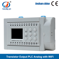Huaqingjun 12DI 12DO Salida de transistor PLC 2AI 0-20mA WIFI Phone App PLC para automatización industrial