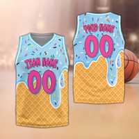 Maillot de basketball décontracté personnalisé à effet goutte d'eau, avec nom et logo sur mesure, séchage rapide, col en V, assorti pour la famille, cadeau pour les amateurs de basketball