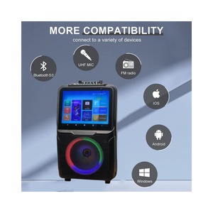 WiFi Portátil para Sistema de Altavoces de 5.3 PA, Cargador Inalámbrico, <span class=keywords><strong>YouTube</strong></span>, Android 13, Duplicación de Pantalla Móvil, Pantalla Táctil, Compatible con 2 Micrófonos - Product Image 5