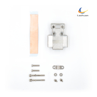 LECHUAN Kit de capot en plastique D-Sub 25 broches à angle droit, boîtier arrière en deux parties 25 positions, placage au nickel, 1 entrée, Série LC-17JE-25LH-1A1-CF