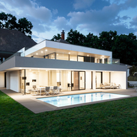 TOPPRE Prix Bas Nouveau Style Villa de Luxe à Structure en Acier Léger Atelier Préfabriqué Villa de Vacances Préfabriquée à Vendre