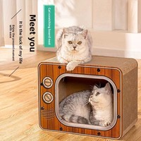Griffoir et maison pour chat créatif en forme de cube et de téléviseur, durable, résistant aux rayures, toutes saisons, sur mesure