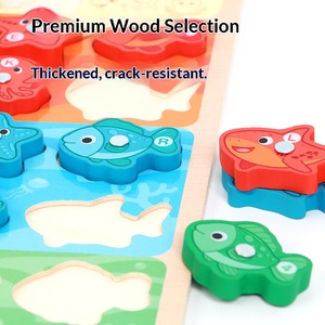 2-in-1 Wooden Eco-friendly Non-toxic Fishing Drawing Board Montessori Educational Toy for 2-7 Years Multi-functional Fishing - Product Image 2