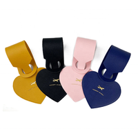 Étiquettes de bagages personnalisées avec logo, en forme de cœur, en cuir PU, pour cadeaux de voyage