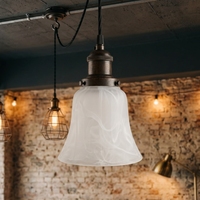 Abat-jour en verre cloche personnalisable, motif marbré givré, pour luminaires intérieurs résidentiels et commerciaux, vente en gros