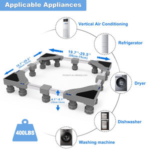 Support de lave-linge et mini-réfrigérateur en promotion avec 16 pieds robustes, base de réfrigérateur réglable de 29 à 24 pouces, support réglable - Product Image 4