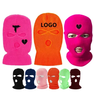 Nach High qualität Neon Windproof Cove Balaclava For Skiing Cycling farbige 3 Hole Full Face Ski Mask Hat