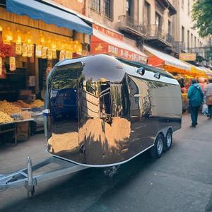 Carrito móvil de comida rápida, remolque de caravana de acero inoxidable, camión de comida para perros calientes, remolque de comida para caravana a la venta - Product Image 3