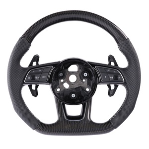 Volant pour <span class=keywords><strong>Audi</strong></span> B9/B8/S3/A7/A5/A4/C7/A3/Q3/A6/C6/<span class=keywords><strong>TT</strong></span>/S4/RS5/RS3/R8/Q5/S5/A8 - Design <span class=keywords><strong>sport</strong></span> en fibre de carbone et cuir - Product Image 4