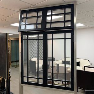 Fenêtres d'auvent de gril <span class=keywords><strong>en</strong></span> acier bicolore de style rétro personnalisées grilles <span class=keywords><strong>en</strong></span> <span class=keywords><strong>fer</strong></span> forgé à double vitrage ouverture horizontale pour les maisons - Product Image 4