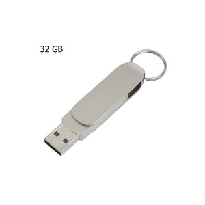 Memoria USB Plateada de 32GB OTG con Doble Puerto, Diseño Metálico de Llavero - Product Image 2