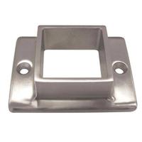 Plaque de base carrée en acier inoxydable poli satiné pour charge lourde, avec bride pour tube carré, pour montage de balustre d'escalier, quincaillerie