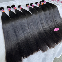 Extensions de cheveux humains brésiliens vierges de qualité supérieure 12A, doublement étirés, lisses comme des baguettes, sans trame, en vrac, vente en gros
